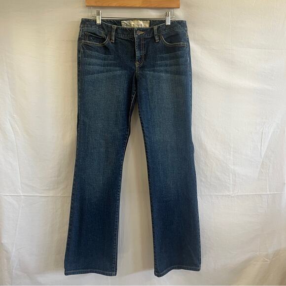 Ann Taylor Slim Boot Denim Jeans Womens Size 8 Embroidered Pockets Rodeo Barn - Picture 1 of 10